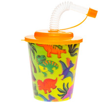 Cup with lid and straw dino 250ml