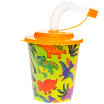 Cup with lid and straw dino 250ml