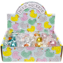Eend 6cm knijpfiguur 4-kleurenassortiment