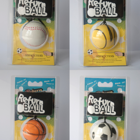Returnball 57mm Sport in blister - Interactieve Terugkaatsende Bal met Sportdesign