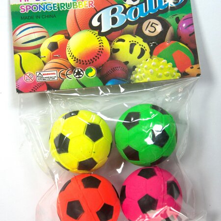 Set van Footballs 4 stuks in zakje 40mm - Perfect voor spel en plezier