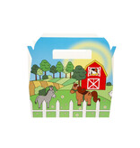 Menu box with cup and toy - Farm animals