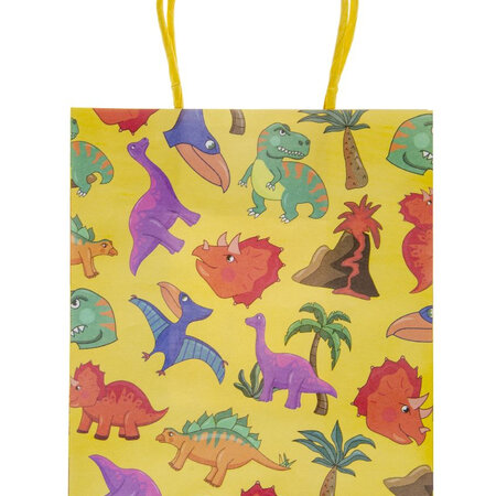 Colorful Gift Bag with Dinosaur Motif - Ideal for Small Gifts and Souvenirs - Dimensions 16x22x9cm