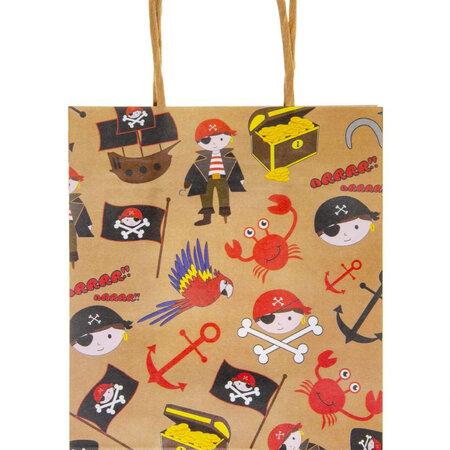 Coole Geschenktasche mit Piratenthema, Abmessungen 16x22x9cm