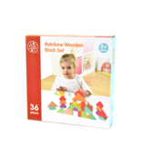 Wooden Rainbow Block Set 4-12cm, Creative Construction Toy for Kids