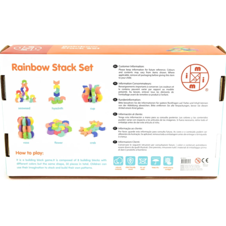 Rainbow Stack Set 27x15cm, Educational Toy for Motor Skills