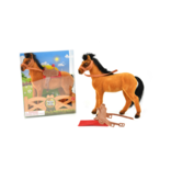 Realistic Horse with Saddle - Miniatures Collection - High-Quality Toy - 14cm