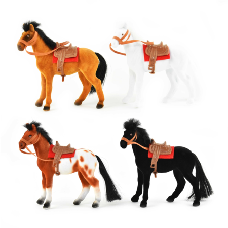 Realistic Horse with Saddle - Miniatures Collection - High-Quality Toy - 14cm