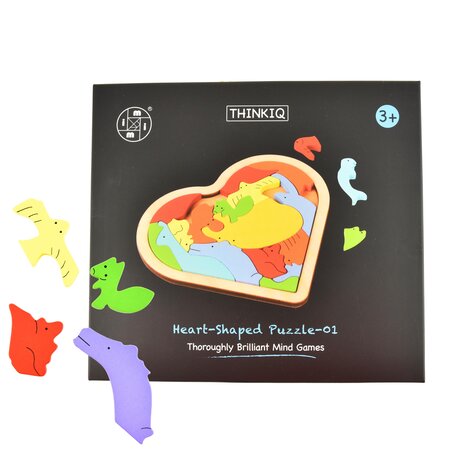 Wooden Beautiful 19-Piece Heart Puzzle - Perfect for Puzzle Enthusiasts