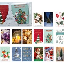10 kerstkaarten + envelop in box 10x6 stuks - serie 1