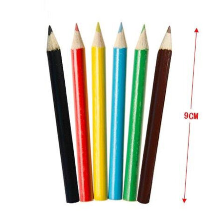 Colored pencils 6 pcs. Short 9x4.5x1cm