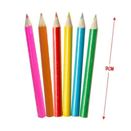 Colored pencils 6 pcs. Short 9x4.5x1cm  FLUO