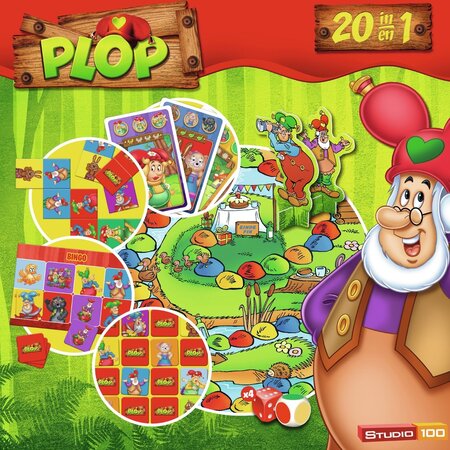 Kabouter Plop bordspel 20 in 1 spel 27x27x5cm