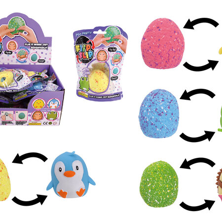 Magisch Flip Animal Egg met 4 Dieren, 6,5 cm - Interactief Speelgoed voor Verassende Ontdekkingen