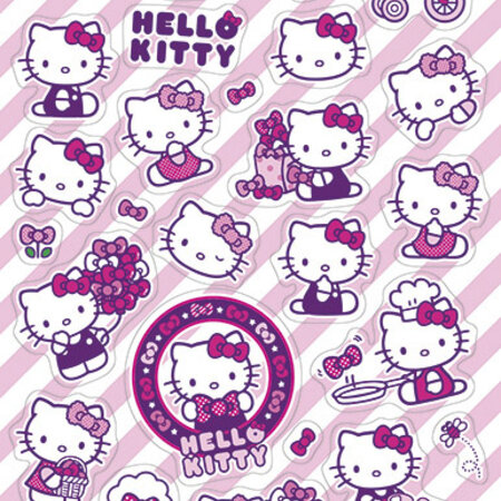Hello Kitty Stickers - Set of High-Quality Stickers with Iconic Images - Dimensions 10x20 cm