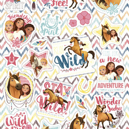 Dreamworks Spirit Paarden Stickers - Set van Hoogwaardige Stickers met Afbeeldingen van Spirit - Afmetingen 10x20 cm