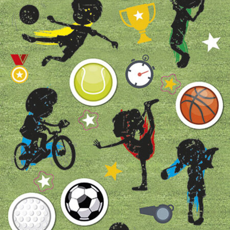 Sports Stickers - Set of High-Quality Stickers with Various Sports Images - Dimensions 10x20 cm
