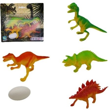 ANIMAL DINO SET+EGG - Set van 2 Dinosaurussen en Eieren - Hoogte 10/14 cm - Verken de Prehistorische Wereld