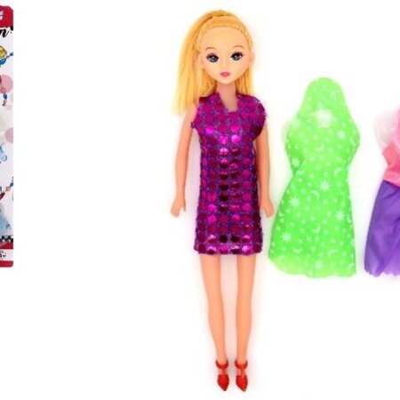 Doll 27 cm Fashion + 2 Dresses - 2 Variants