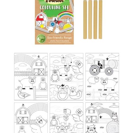 Eco-Friendly Farm Coloring Set A6 (14x10 cm) - Creative Fun with Responsibility