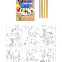 Sustainable Superhero Coloring Set A6 14x10 cm