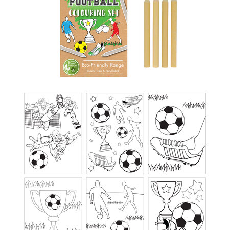 Sustainable Soccer Coloring Set A6 14x10 cm - For Environmentally Conscious Creative Soccer Fun