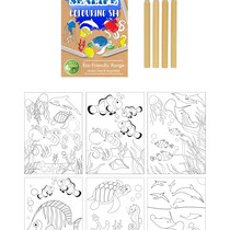 Sustainable Sea Creatures Coloring Set A6 14x10 cm