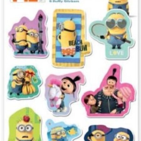 Minions puffy stickers 9 stuks