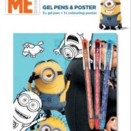 Minions poster with gel pens 4-piece