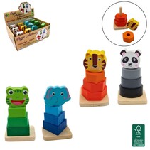 WOODEN PUZZLE ANIMAL HEAD 4C