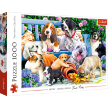 Puzzel 1000 stuks - Honden in de tuin