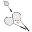 Badminton set 2 rackets 60cm + 2 shuttles