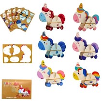 3D Puzzel 12x8cm Unicorn 6ass. - FSC
