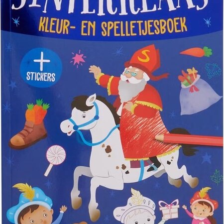 A4 Coloring and Games Book Sinterklaas 128 pages + stickers