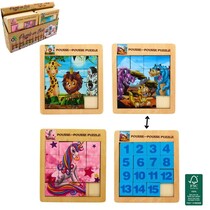 Holzschiebepuzzle 15 Teile 16,5x 15 cm