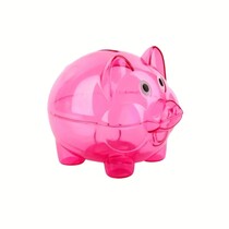 Sparschwein rot transparent 10x8cm