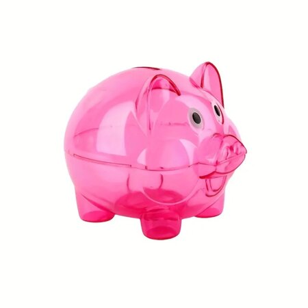Spaarvarken rood transparant 10x8cm