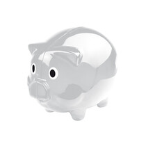 Sparschwein weiß transparent 10x8cm