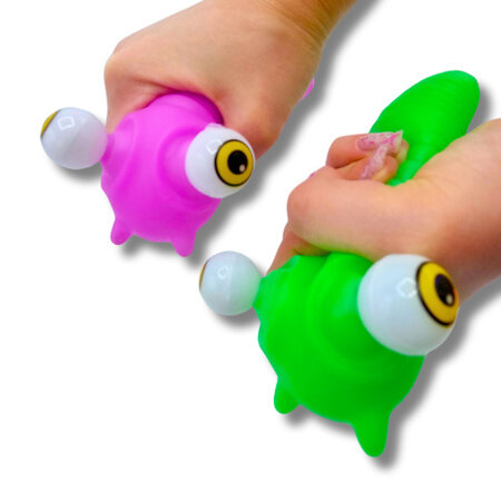 Rupsen met poppende ogen 15cm 4ass.
