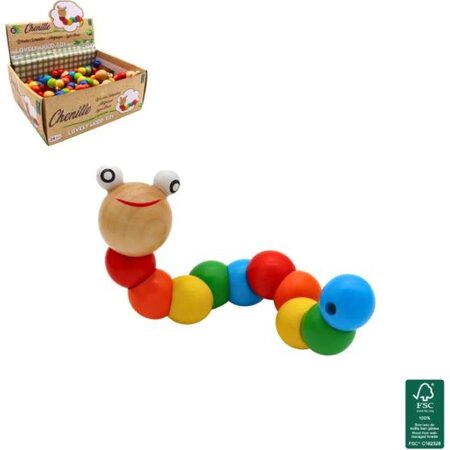 Houten rups 18.5x4cm