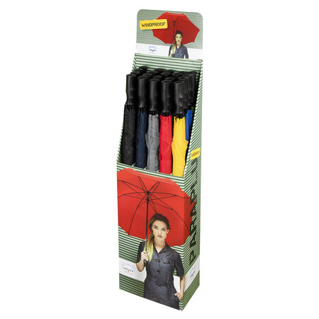 Display box windproof golf paraplu's 125cm - inhoud 20 stuks