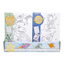 Canvas schilderset boys 4 ass. 18x25cm