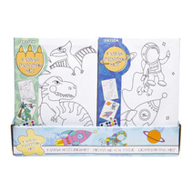 Canvas schilderset boys 4 ass. 18x25cm