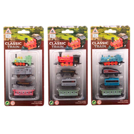 Locomotief speelset Die-Cast 4 soorten 4delig Pullback