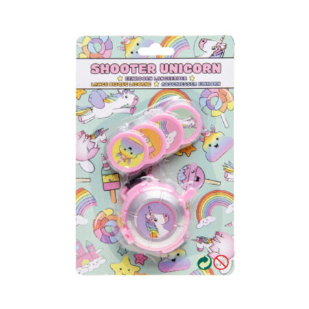 Disc Shooter Eenhoorn op blister 13x17.5cm