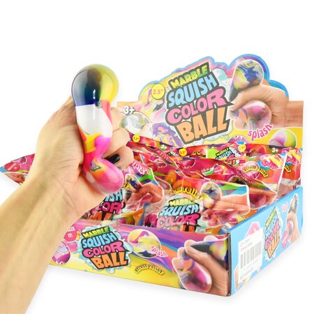 Squeeze ball marble 4ass.