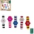 Wooden clock 7cm, 6 times assorted.