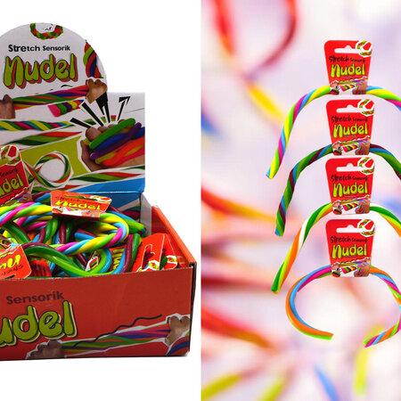 Stretch noodles 30x1x1cm 4 assorted.