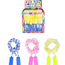 Springtouw 3-assig. Blauw/Roze/Geel 205 cm
