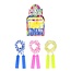 Springtouw 3-assig. Blauw/Roze/Geel 205 cm